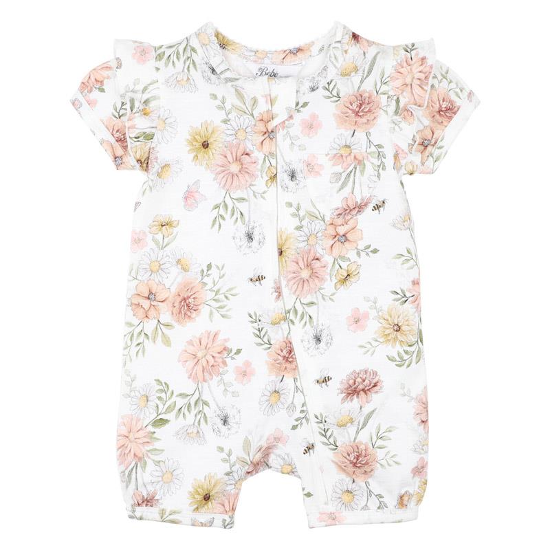 Bébé Lara Print Ss Zip Romper